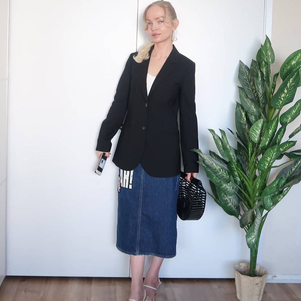 J. Crew Single-breasted Black Wool Career Blazer
